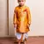 Mustard embroidered brocade kurta set