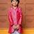 Pink embroidered brocade kurta set