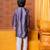 Purple embroidered brocade kurta set