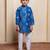 Blue embroidered chanderi silk kurta set