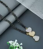 Double line fancy gold plated black beads with beautiful pendant
