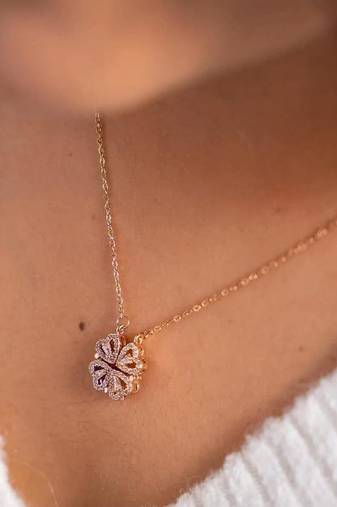 2 in 1 flower megnet type pendant set special for women and girls