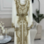 Ivory White & Gold Heavy Embroidered Moroccan Stitched Kaftan Party & Wedding Wear Gown