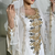 White & Gold Embroidered Moroccan Stitched Kaftan Party Wear Gown for Women