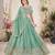 PISTA GREEN SEQUINS THREAD EMBROIDERED GEORGETTE SEMI STITCHED LEHENGA
