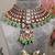 Gold plated green stone kundan necklace set