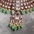 Gold plated green stone kundan necklace set