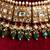 Gold plated green stone kundan necklace set