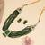 Gold plated green stone kundan necklace set