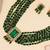 Gold plated green stone kundan necklace set
