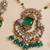 Gold plated green stone kundan necklace set