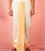 Mens cream viscose dhoti screen print ethnic - navratri traditional wear