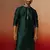 Men bottle green silk anmol jacquard kurta - premium ethnic motif festive wear