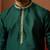 Men bottle green silk anmol jacquard kurta - premium ethnic motif festive wear
