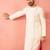 Mens cream zardozi embroidered viscose kurta - navratri traditional wear