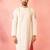 Mens cream zardozi embroidered viscose kurta - navratri traditional wear