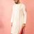 Mens cream zardozi embroidered viscose kurta - navratri traditional wear