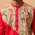 Men maroon cotton digital print kurta - premium figures print traditional festive wear
