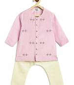 Purple embroidered viscose kurta set