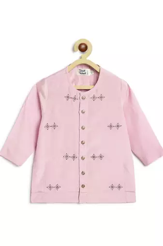 Purple embroidered viscose kurta set