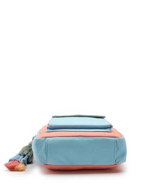 Hue Blue & Pastel Multi Cotton Canvas Colourblocked Sling Bag 8
