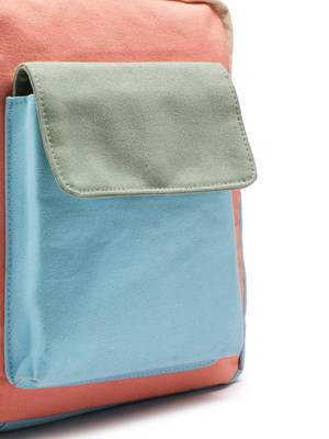 Hue Blue & Pastel Multi Cotton Canvas Colourblocked Sling Bag 9