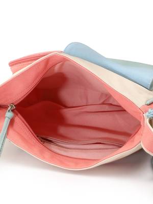 Anekaant Hue Cream & Pastel Multi Cotton Canvas Colourblocked Sling Bag 6