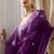 dark purple tissue silk blend sequince work designer border with digital printed blouse party wear saree