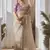 beige tissue silk blend sequince work designer border with digital printed blouse party wear saree