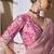baby pink tissue silk blend sequince work designer border with digital printed blouse party wear saree