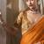 orange tissue silk blend sequince work designer border with tussel on pallu & digital printed blouse party wear saree