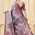 mauve signora zari silk blend floral digital printed casual wear saree.