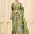 green signora zari silk blend floral digital printed casual wear saree.