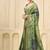 green signora zari silk blend floral digital printed casual wear saree.