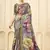 gray pink signora zari silk blend floral digital printed casual wear saree.