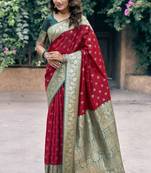 red color elegant soft silk blend saree