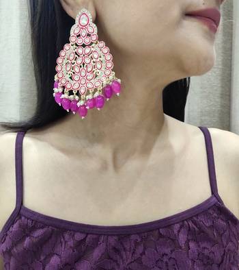 Rumaisa Pink Earrings 1