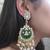 Raghavi Green Kundan Earrings