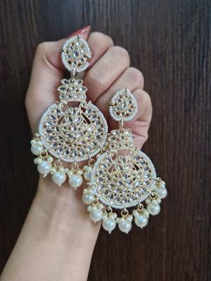 White Pearl Earrings 2