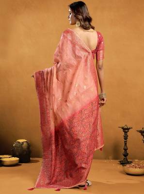 elegant premium spun cotton saree with rich pallu & zari jhallar 2