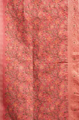 elegant premium spun cotton saree with rich pallu & zari jhallar