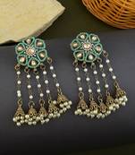 Light green color kundan earrings