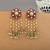 Rani color kundan earrings