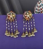 Multi color kundan earrings