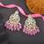 Pink color kundan earrings