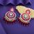 Rani color kundan earrings