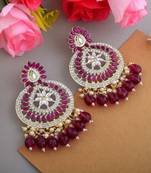 Purple color kundan earrings