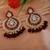 Maroon color kundan earrings