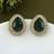 Green color stud kundan earrings