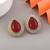 Red color stud kundan earrings